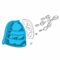 OEM 2000 Honda Civic Lamp Unit, L. Diagram - 33551-S03-A51