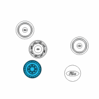 OEM 1993 Ford E-150 Econoline Wheel Center Cap Diagram - F2UZ1130F