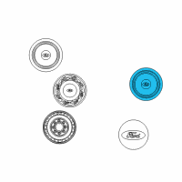 OEM 2000 Ford E-250 Econoline Hub Cap Diagram - F2UZ-1130-C