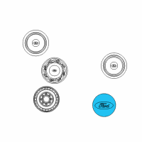 OEM Ford E-250 Econoline Hub Cap Diagram - F4UZ-1130-B