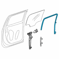 OEM 2015 GMC Sierra 2500 HD Run Weatherstrip Diagram - 84462124