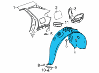 OEM Chevrolet Trailblazer Wheelhouse Liner Diagram - 42761207