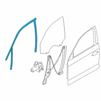 OEM 2013 BMW ActiveHybrid 3 Window Guide, Left Front Door Diagram - 51-33-7-414-531