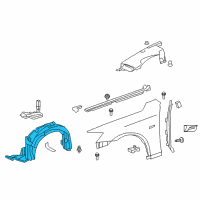 OEM 2012 Lexus IS F Liner, Front Fender, RH Diagram - 53805-53030