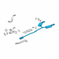 OEM 2004 Pontiac Bonneville Exhaust Muffler Assembly (W/ Exhaust & T/Pipe & 3W Diagram - 25763175