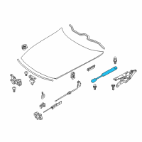 OEM 2004 BMW Z4 Gas Pressurized Spring, Hood Diagram - 51-23-7-016-178