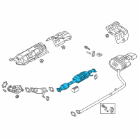 OEM Kia Optima Center Muffler Assembly Diagram - 28650C2700