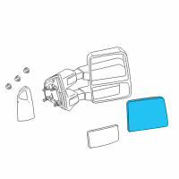 OEM Ford F-350 Super Duty Mirror Glass Diagram - 7C3Z-17K707-E