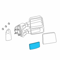 OEM 2011 Ford F-350 Super Duty Mirror Glass Diagram - 8C3Z-17K707-A