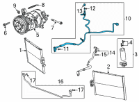 OEM 2021 Chevrolet Corvette Liquid Hose Diagram - 84834294