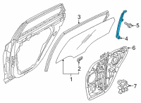 OEM 2022 Hyundai Sonata Channel Assembly-Rear Door Rear, LH Diagram - 83550-L1000