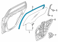 OEM 2022 Hyundai Sonata Run-RR Dr Window Glass, RH Diagram - 83540-L1000