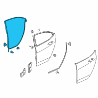 OEM 2015 Acura TLX Weatherstrip Left Rear Door Diagram - 72850-TZ3-A01