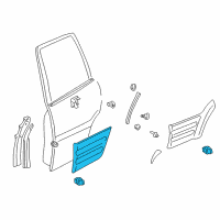 OEM 1997 Toyota RAV4 Body Side Molding Diagram - 75075-42901