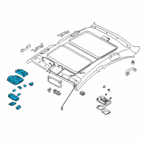 OEM 2014 Hyundai Sonata Overhead Console Lamp Assembly Diagram - 92810-4R000-YDA