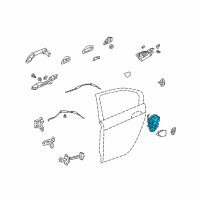 OEM 2008 Honda Accord Latch Assembly, Right Rear Door Power Diagram - 72610-TA0-A11