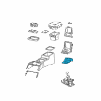 OEM 2000 Jeep Grand Cherokee CUPHOLDER-Floor Console Diagram - 5GL541AZAD