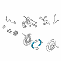 OEM 2015 Kia K900 Rear Parking Brake Shoe & Lining Kit Diagram - 583053TA50