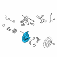 OEM Kia K900 Rear Brake Back Plate Assembly, Left Diagram - 582513T500