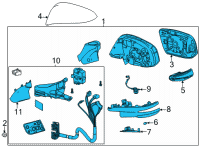 OEM Toyota Venza Mirror Assembly Diagram - 87910-48B50