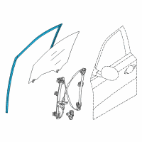 OEM 2019 Infiniti QX60 Glass Run Rubber-Front Door RH Diagram - 80330-3JA0C