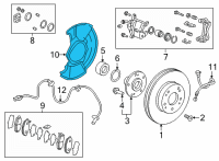 OEM Honda Insight Splash Guard, Front Diagram - 45255-TXM-A01