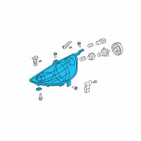 OEM Honda Fit Headlight Unit, Driver Side (Vivid Blue Pearl) Diagram - 33151-SLN-A01ZA