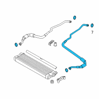 OEM BMW M5 Engine Oil Cooler Pipe, Flow Diagram - 17-22-2-284-261