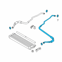 OEM 2019 BMW M6 Gran Coupe Engine Oil Cooler Pipe, Flow Diagram - 17-22-2-284-261