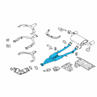 OEM 2017 Infiniti QX50 Exhaust Sub Muffler Assembly Diagram - 20300-1BU0A