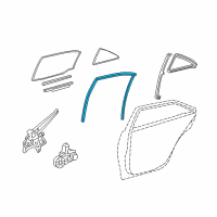 OEM 2010 Lexus HS250h Run, Rear Door Glass, RH Diagram - 68142-75010