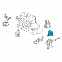 OEM 2003 Acura RSX Rubber Assembly, Rear Engine Mounting Diagram - 50810-S7C-981