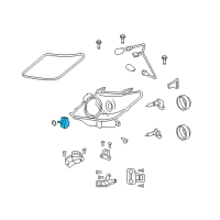 OEM Lexus LS460 Motor, Headlamp Leveling, RH Diagram - 85661-28011