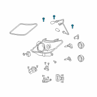 OEM 2010 Toyota Land Cruiser Headlamp Lens Bolt Diagram - 90109-06334