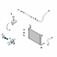 OEM 2020 Hyundai Santa Fe Thermostat Assembly Diagram - 25500-2GGA0