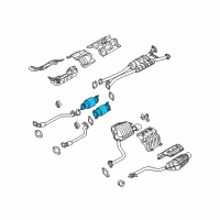 OEM 2014 Hyundai Genesis Catalytic Converter Assembly, Left Diagram - 28950-3CAG0