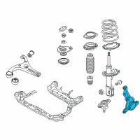 OEM 2011 Kia Rio Front Axle Knuckle Right Diagram - 517161G100