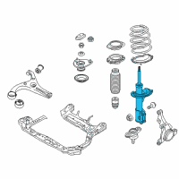 OEM Kia Rio Front Shock Absorber Assembly, Right Diagram - 546601G100