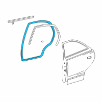 OEM 2002 Hyundai Accent Weatherstrip Assembly-Rear Door Side LH Diagram - 83130-25000