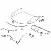 OEM 2019 Honda CR-V Wire Assembly, Front Hood Diagram - 74131-TLA-A01