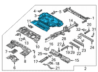 OEM Hyundai Santa Cruz PANEL ASSY-REAR FLOOR, RR Diagram - 65513-K5000