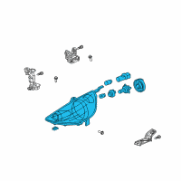 OEM Honda Fit Headlight Assembly, Driver Side Diagram - 33150-TK6-A01