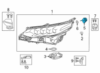 OEM 2016 Lexus IS350 Motor, HEADLAMP Lever Diagram - 85661-12020
