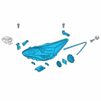 OEM Kia Stinger Driver Side Headlight Assembly Diagram - 92101J5220