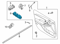 OEM 2022 Kia K5 Power Window Unit Assembly Diagram - 93571L2240