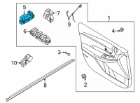 OEM Kia K5 Power Window Unit Assembly Diagram - 93576L2100