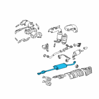 OEM 2007 Toyota Highlander Muffler & Pipe Diagram - 17420-20400