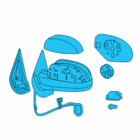 OEM Cadillac Escalade EXT Mirror Assembly Diagram - 20756937