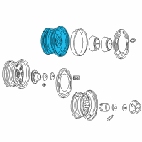 OEM 1999 Chevrolet Astro Wheel Rim Assembly-15X6.5 Chrome Clad (Steel) *Chrome Diagram - 9593852