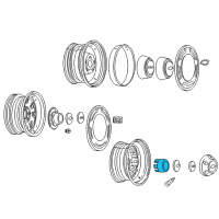 OEM 2001 Chevrolet Silverado 2500 HD Hub Cap ASSEMBLY *Silver T Diagram - 15067578